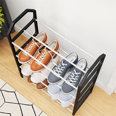 Rangement chaussures avec chaussures vue de haut